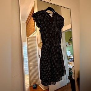 Navy blue polka dot h&m dress